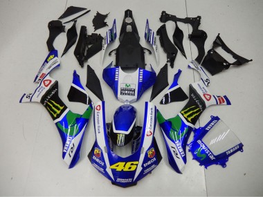 Blau Blau Weiß ENEOS Movistar 46 Yamaha R1 2015-2019 Motorrad Verkleidungen