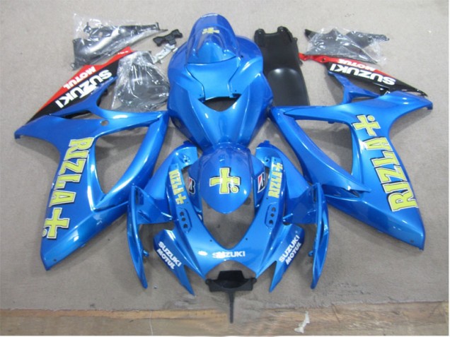 Blau Gelb Rizla Suzuki GSXR 600 K6 2006-2007 Motorrad Verkleidungen Blau Gelb Rizla Suzuki GSXR 600 K6 2006-2007 Motorrad Verkleidungen