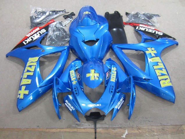 Blau Gelb Rizla Suzuki GSXR 750 K6 2006-2007 Motorrad Verkleidung Blau Gelb Rizla Suzuki GSXR 750 K6 2006-2007 Motorrad Verkleidung