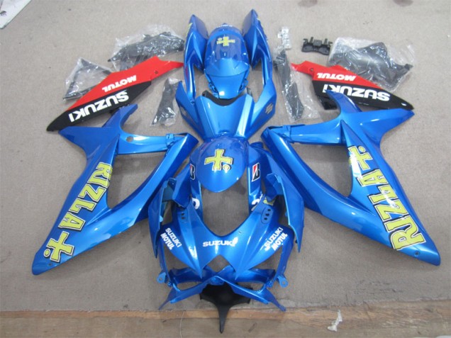 Blau Gelb Rizla Weiß Motul Suzuki GSXR 600 K8 2008-2010 Motorrad Verkleidungen Blau Gelb Rizla Weiß Motul Suzuki GSXR 600 K8 2008-2010 Motorrad Verkleidungen