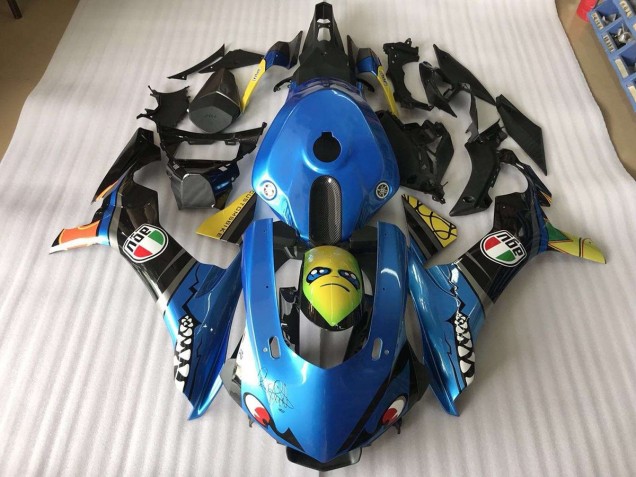 Blau Hai Yamaha R1 2015-2019 Motorrad Verkleidungen Blau Hai Yamaha R1 2015-2019 Motorrad Verkleidungen