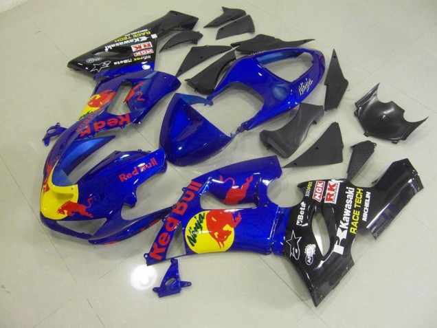 Blau Rot Bull Kawasaki ZX6R 2005-2006 Motorrad Verkleidungen Blau Rot Bull Kawasaki ZX6R 2005-2006 Motorrad Verkleidungen
