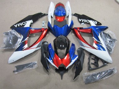 Blau Rot Weiß Suzuki GSXR 600 K8 2008-2010 Motorrad Verkleidungen