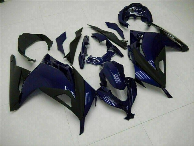 Blau Schwarz Kawasaki EX300 2013-2016 Motorrad Verkleidungen Blau Schwarz Kawasaki EX300 2013-2016 Motorrad Verkleidungen