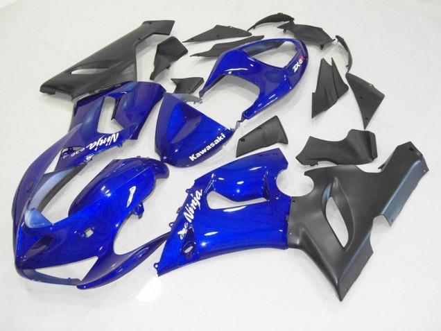 Blau Schwarz Kawasaki ZX6R 2005-2006 Motorrad Verkleidung Blau Schwarz Kawasaki ZX6R 2005-2006 Motorrad Verkleidung