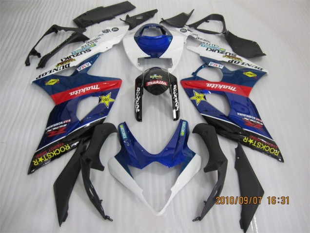 Blau Schwarz Rockstar Suzuki GSXR 1000 K5 2005-2006 Motorrad Verkleidungen Blau Schwarz Rockstar Suzuki GSXR 1000 K5 2005-2006 Motorrad Verkleidungen