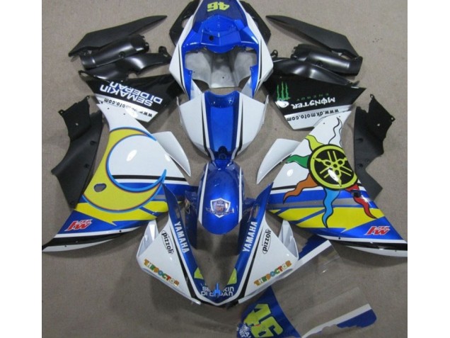 Blau Weiß Gelb 46 Yamaha R1 2009-2011 Motorrad Verkleidungen Blau Weiß Gelb 46 Yamaha R1 2009-2011 Motorrad Verkleidungen