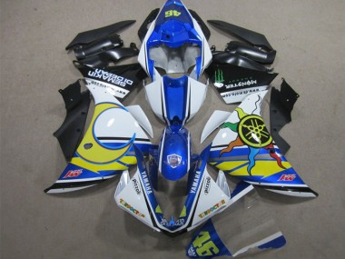 Blau Weiß Gelb 46 Yamaha R1 2012-2014 Motorrad Verkleidungen