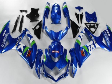 Blau Weiß Grün Suzuki GSXR 600 / 750 K8 2008-2010 Motorrad Verkleidungen