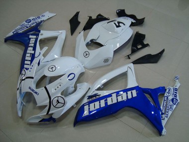 Blau Weiß Jordan Suzuki GSXR 750 K6 2006-2007 Motorrad Verkleidungen