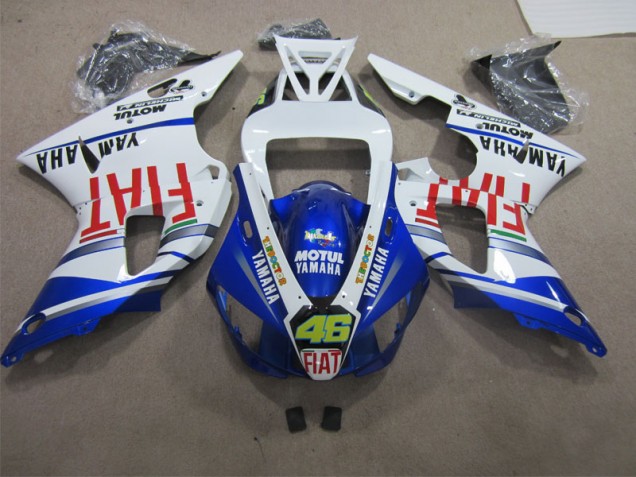 Blau Weiß Motul Dunlop 46 Yamaha R1 2009-2011 Motorrad Verkleidung Blau Weiß Motul Dunlop 46 Yamaha R1 2009-2011 Motorrad Verkleidung