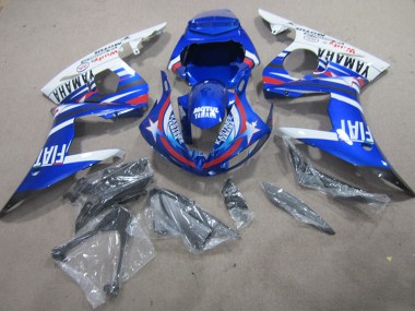 Blau Weiß Motul Fiat Yamaha R6 2003-2005 Motorrad Verkleidung
