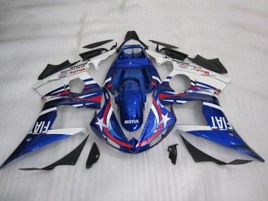 Blau Weiß Motul Fiat Yamaha R6 2003-2005 Motorrad Verkleidungen