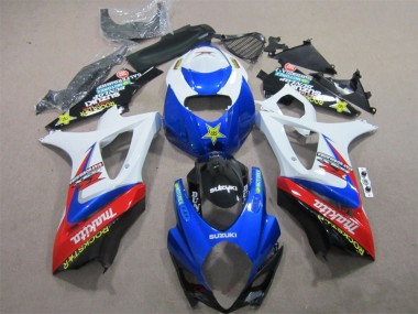 Blau Weiß Rockstar Suzuki GSXR 1000 K7 2007-2008 Motorrad Verkleidungen