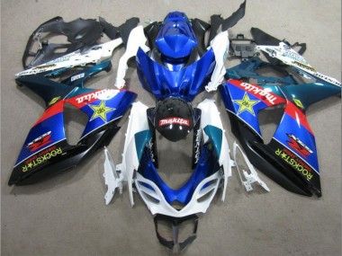 Blau Weiß Rockstar Suzuki GSXR 1000 K9 2009-2016 Motorrad Verkleidungen