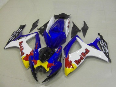 Blau Weiß Rot Bull Suzuki GSXR 750 K6 2006-2007 Motorrad Verkleidungen
