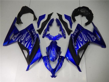 Blau Weiß Schwarz Kawasaki EX300 2013-2016 Motorrad Verkleidungen