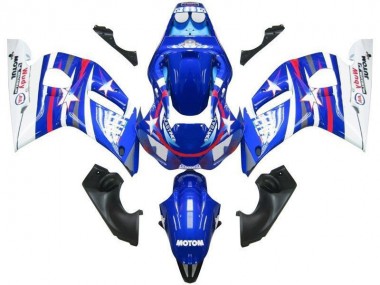 Blau Weiß Star Fiat Yamaha R6 1998-2002 Motorrad Verkleidungen