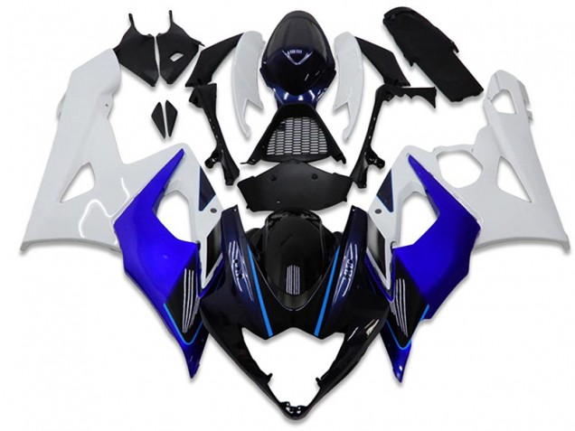 Blau Weiß Suzuki GSXR 1000 K5 2005-2006 Motorrad Verkleidungen & Plastik Blau Weiß Suzuki GSXR 1000 K5 2005-2006 Motorrad Verkleidungen & Plastik