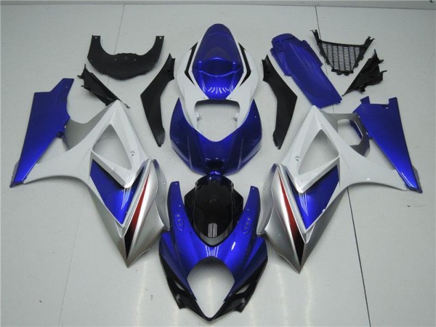 Blau Weiß Suzuki GSXR 1000 K7 2007-2008 Motorrad Verkleidung Blau Weiß Suzuki GSXR 1000 K7 2007-2008 Motorrad Verkleidung