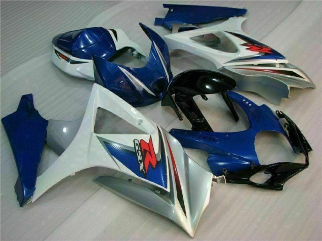 Blau Weiß Suzuki GSXR 1000 K7 2007-2008 Motorrad VollVerkleidungen & Plastik Blau Weiß Suzuki GSXR 1000 K7 2007-2008 Motorrad VollVerkleidungen & Plastik