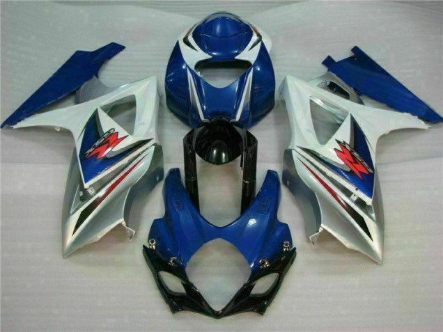 Blau Weiß Suzuki GSXR 1000 K7 2007-2008 Motorrad VollVerkleidungen & Plastik Blau Weiß Suzuki GSXR 1000 K7 2007-2008 Motorrad VollVerkleidungen & Plastik