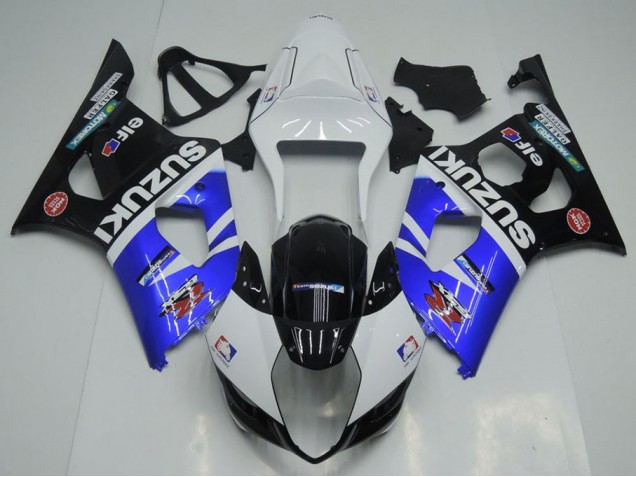 Blau, Weiß und Schwarz Suzuki GSXR 1000 K3 2003-2004 Motorrad Verkleidungen Blau, Weiß und Schwarz Suzuki GSXR 1000 K3 2003-2004 Motorrad Verkleidungen