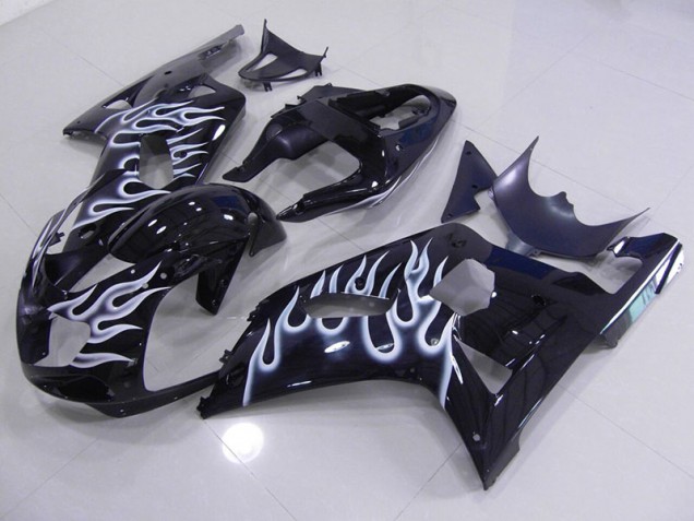 Blau Weiße Flamme Suzuki GSXR 750 K1 K2 K3 2001-2003 Motorrad Verkleidungen Blau Weiße Flamme Suzuki GSXR 750 K1 K2 K3 2001-2003 Motorrad Verkleidungen