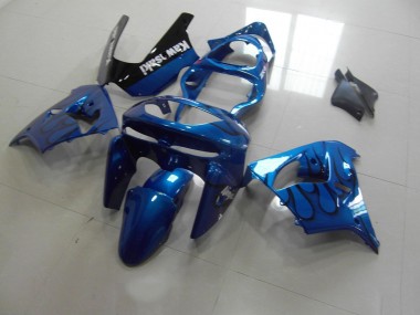 Blau schwarze Flamme Kawasaki ZX9R 1998-1999 Motorrad Verkleidungen