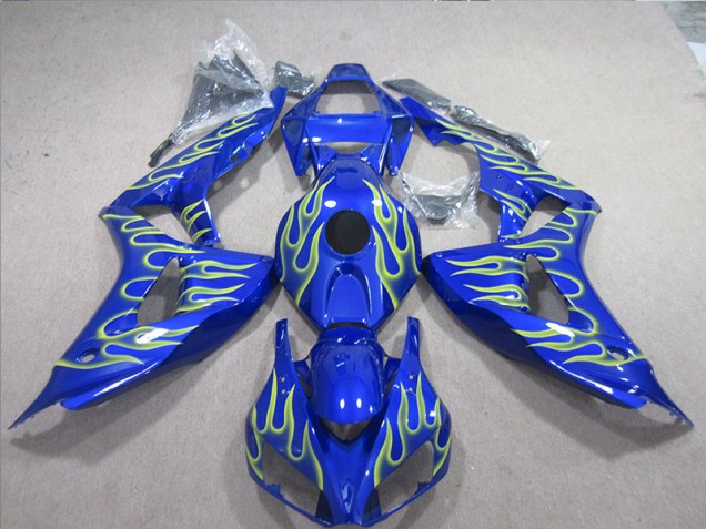 BlauGrüne Flamme Honda CBR 1000 RR 2006-2007 Motorrad Verkleidungen BlauGrüne Flamme Honda CBR 1000 RR 2006-2007 Motorrad Verkleidungen