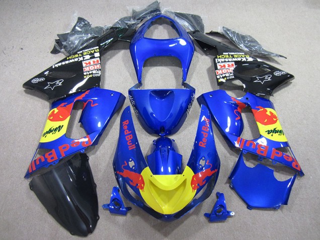 Blaur Rot Bull Ninja Kawasaki ZX6R 2005-2006 Motorrad Verkleidungen Blaur Rot Bull Ninja Kawasaki ZX6R 2005-2006 Motorrad Verkleidungen