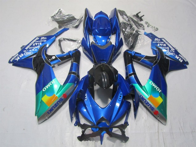 BlauschwarzGrün Jomo Suzuki GSXR 1000 K7 2007-2008 Motorrad Verkleidungen BlauschwarzGrün Jomo Suzuki GSXR 1000 K7 2007-2008 Motorrad Verkleidungen