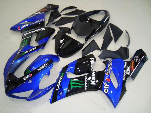 Bonbon blau Monster Kawasaki ZX6R 2005-2006 Motorrad Verkleidungen