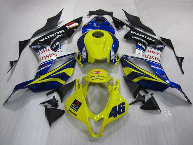 Gelb Blau 46 Honda CBR 600 RR 2007-2008 Motorrad Verkleidungen Gelb Blau 46 Honda CBR 600 RR 2007-2008 Motorrad Verkleidungen