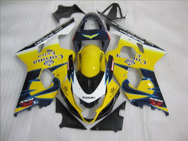 Gelb Blau Corona Extra Suzuki GSXR 600 K4 2004-2005 Motorrad Verkleidungen Gelb Blau Corona Extra Suzuki GSXR 600 K4 2004-2005 Motorrad Verkleidungen