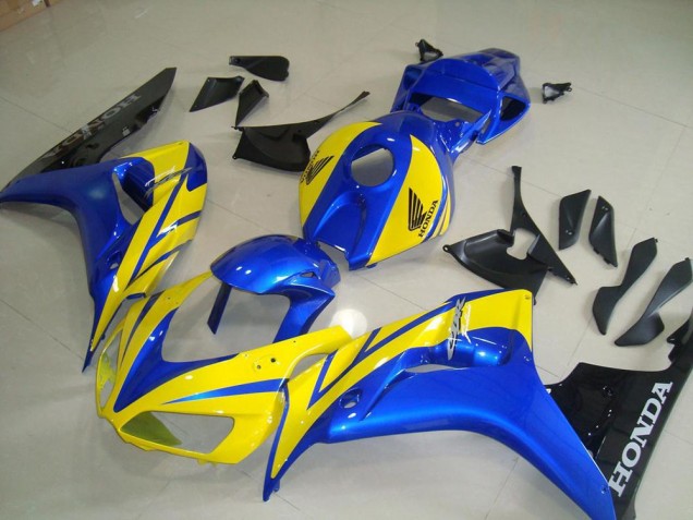 Gelb Blau Schwarz Honda CBR 1000 RR 2006-2007 Motorrad Verkleidungen Gelb Blau Schwarz Honda CBR 1000 RR 2006-2007 Motorrad Verkleidungen