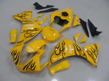 Gelb Schwarz Flamme Yamaha R1 2009-2011 Motorrad Verkleidungen