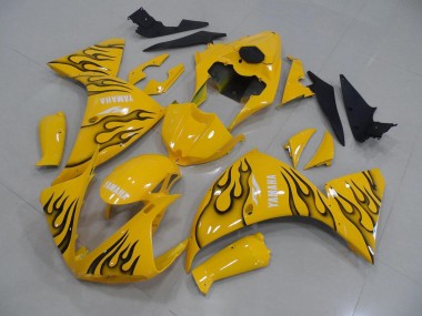 Gelb Schwarz Flamme Yamaha R1 2012-2014 Motorrad Verkleidungen