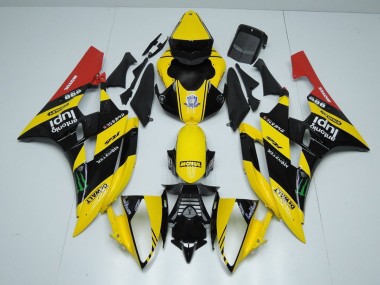 Gelb Schwarz Monster Yamaha R6 2006-2007 Motorrad Verkleidungen