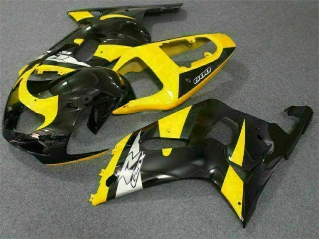 Gelb Schwarz Suzuki GSXR 600 / 750 K1 K2 K3 2001-2003 Motorrad Verkleidungen Gelb Schwarz Suzuki GSXR 600 / 750 K1 K2 K3 2001-2003 Motorrad Verkleidungen