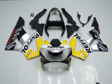 Gelb Silber Schwarz Repsol Honda CBR 900 RR 929 2000-2001 Motorrad Verkleidungen