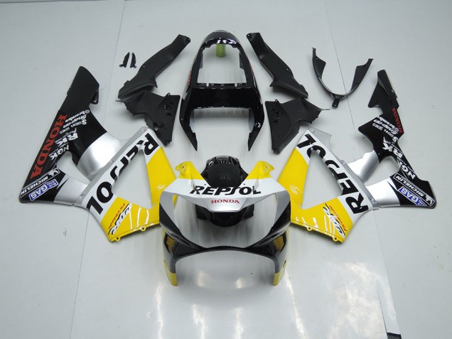 Gelb Silber Schwarz Repsol Honda CBR 900 RR 929 2000-2001 Motorrad Verkleidungen Gelb Silber Schwarz Repsol Honda CBR 900 RR 929 2000-2001 Motorrad Verkleidungen