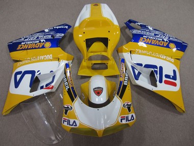 Gelb Weiß Fila Ducati 748 1993-2005 Motorrad Verkleidungen