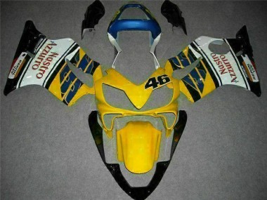 Gelb Weiß Honda CBR 600 F4i 2001-2003 Motorrad Verkleidungen