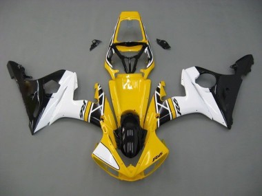 Gelb Weiß Schwarz Yamaha R6 2003-2005 Motorrad Verkleidungen