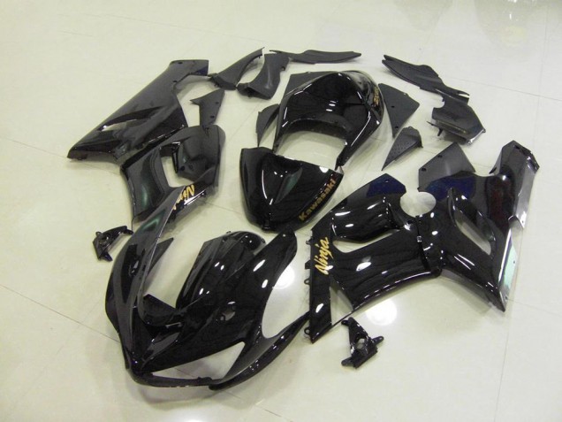 Glänzend Schwarz Gold Aufkleber Kawasaki ZX6R 2005-2006 Motorrad Verkleidungen Glänzend Schwarz Gold Aufkleber Kawasaki ZX6R 2005-2006 Motorrad Verkleidungen