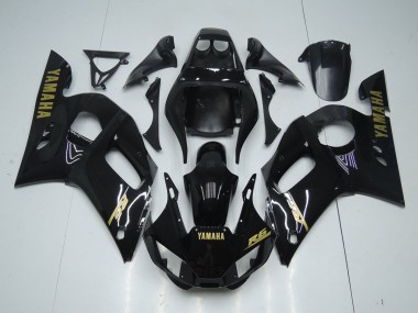 Glänzend Schwarz Gold Aufkleber Yamaha R6 1998-2002 Motorrad Verkleidungen