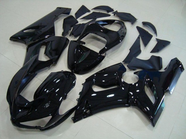 Glänzend Schwarz Kawasaki ZX6R 2005-2006 Motorrad Verkleidungen Glänzend Schwarz Kawasaki ZX6R 2005-2006 Motorrad Verkleidungen