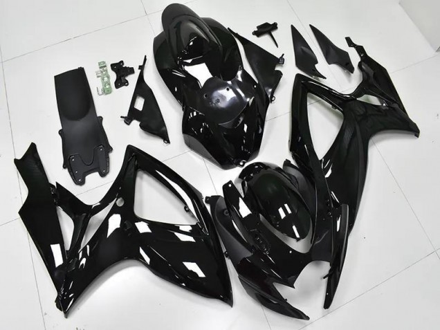 Glänzend Schwarz Suzuki GSXR 600 / 750 K6 2006-2007 Motorrad Verkleidungen Glänzend Schwarz Suzuki GSXR 600 / 750 K6 2006-2007 Motorrad Verkleidungen