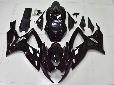 Glänzend Schwarz Suzuki GSXR 600 / 750 K6 2006-2007 Motorrad Verkleidungen